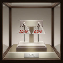 Load image into Gallery viewer, Dst Delta Pyramid Greek Rhinestone Stud Earrings