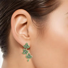 Load image into Gallery viewer, Aka Sorority Green Pink Ivy Studs For Women
