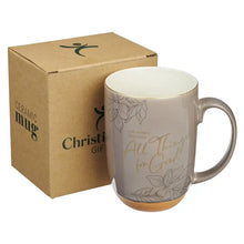Load image into Gallery viewer, Mug Taupe God Works For Good Romans 8:28
