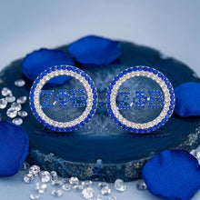 Load image into Gallery viewer, Zeta Phi Beta Sorority Rhinestone Earrings

