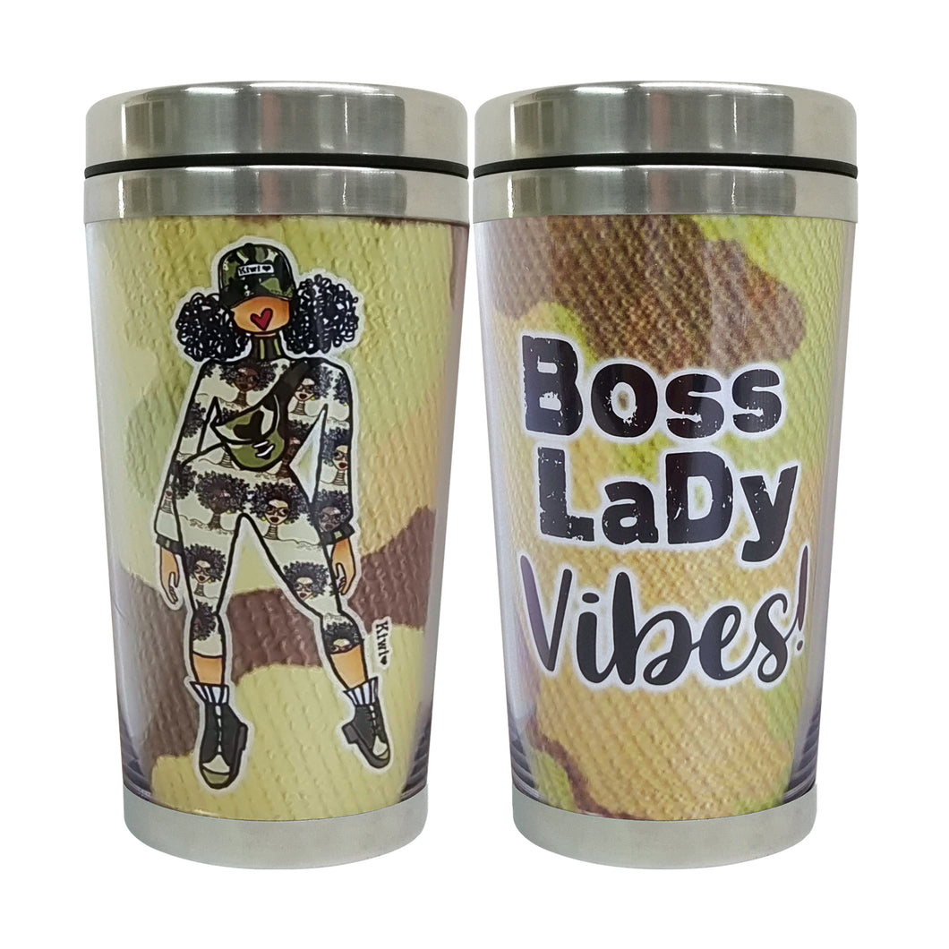 BOSS LADY VIBES 16 OZ TRAVEL MUG